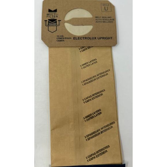 DVC Brand Vac Bags‎ Electrolux U Upright, Discovery Four-Ply 5 Vacuum Bags - Picture 3 of 4